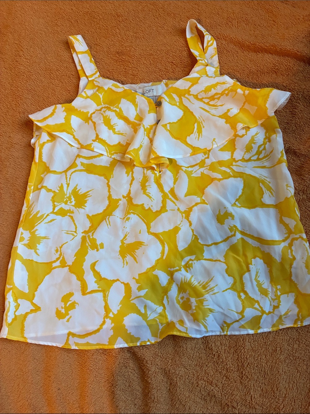 LOFT Yellow & White Floral Ruffle Camisole for Girls